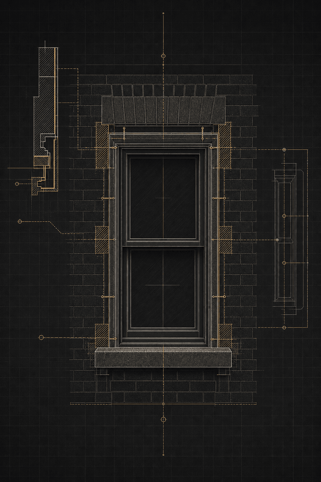 Technical window replacement coordination graphic